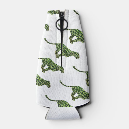 ヒョウ黒と緑のシルエット ボトルクーラー (裏面)