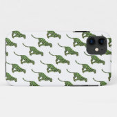 ヒョウ黒と緑のシルエット Case-Mate iPhoneケース (裏面(横))