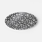 ヒョウ黒アニマルプリントパターンパーティー ペーパープレート (アングル)