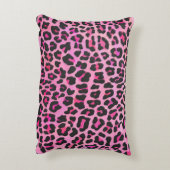ヒョウ黒熱ピンクプリント アクセントクッション (裏面(縦))