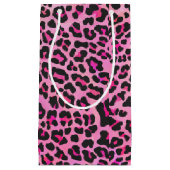 ヒョウ黒熱ピンクプリント スモールペーパーバッグ (正面)