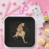 ヒョウ黒紙プレート ペーパープレート (パーティー)