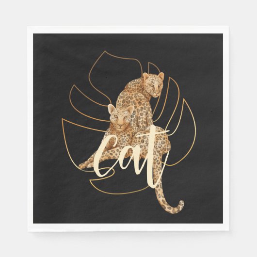 ヒョウ黒紙 スタンダードランチョンナプキン (正面)