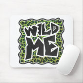 ヒョウ黒緑プリント マウスパッド (マウス)