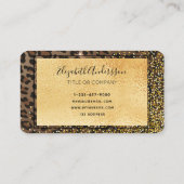 ヒョウ黒褐色スパークル金ゴールド箔グラム 名刺 (裏面)