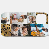 ヒョウ黒金ゴールドアニマルプリント5 Photo Collage Case-Mate iPhoneケース (裏面 (横))