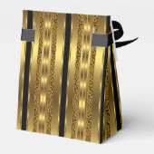 ヒョウ黒金ゴールド誕生日パーティー好意ギフトボックス3 フェイバーボックス (裏面サイド)