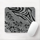 ヒョウ黒銀 マウスパッド (マウス)