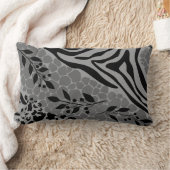 ヒョウ黒銀 ランバークッション (ブランケット)