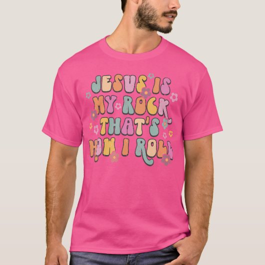 ヒョウ・イエスは私の岩であり、私が言う転がこと Tシャツ (正面)