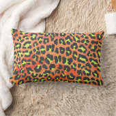 ヒョウ・オレンジアンドイエロープリント ランバークッション (ブランケット)