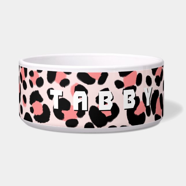 ヒョウ・オレンジブラックベージュパーソナライズされた ボウル (右)