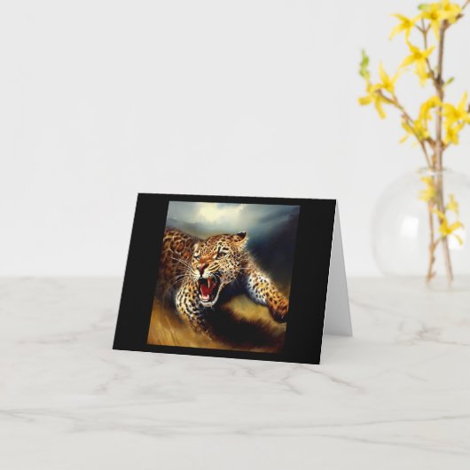 ヒョウ カード (黄色い花)