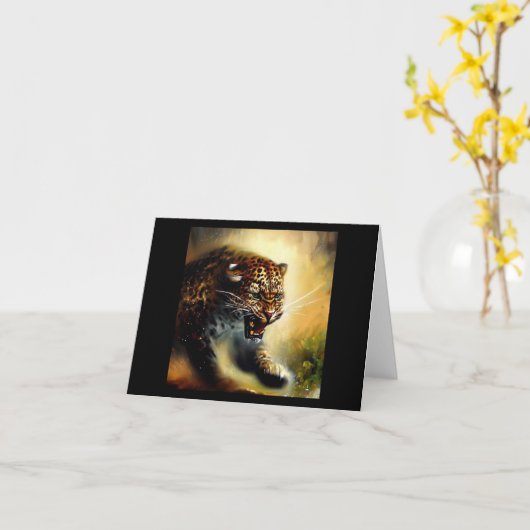 ヒョウ カード (黄色い花)