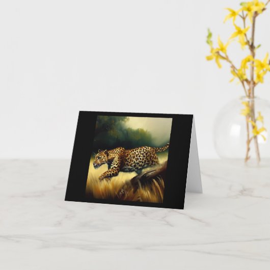 ヒョウ カード (黄色い花)