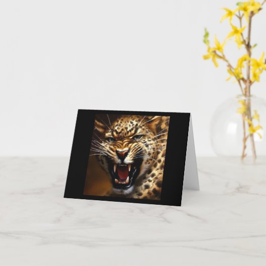 ヒョウ カード (黄色い花)