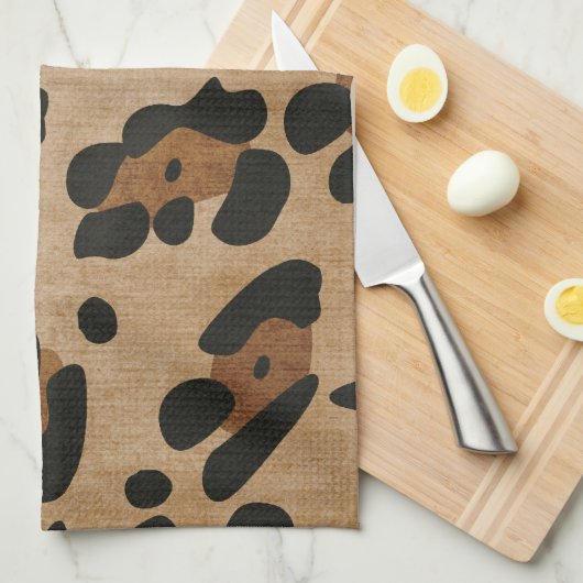 ヒョウ キッチンタオル (四つ折り)