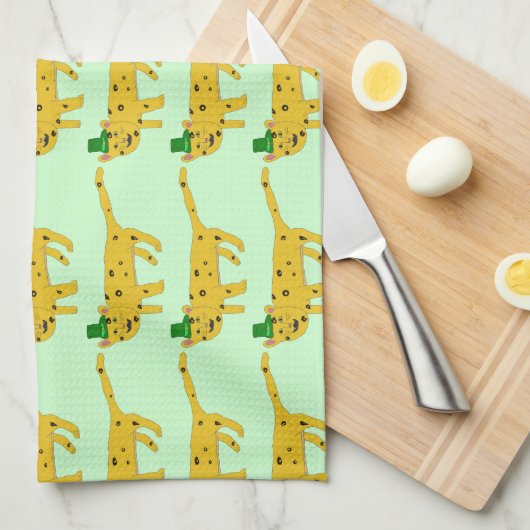 ヒョウ キッチンタオル (四つ折り)