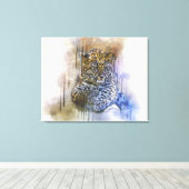 ヒョウ キャンバスプリント (インサイチュ (ウッドフロア))