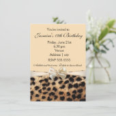 ヒョウ キリン柄 白リボン グラム インビテーション (スタンド正面)