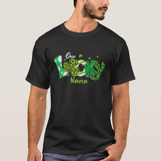 ヒョウ・シャムロックワンラッキーナナSt patricks dayIR Tシャツ (正面)