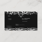 ヒョウ・ゼブラシルバー白黒ストライプ2 名刺 (裏面)