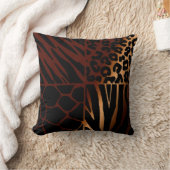 ヒョウ、ゼブラ、キリン、タイガーアフリカプリント クッション (ブランケット)