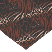 ヒョウ、ゼブラ、キリン、タイガーパターン ショートテーブルランナー (コーナー)