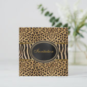 ヒョウ ゼブラ パーティー 招待状 (スタンド正面)