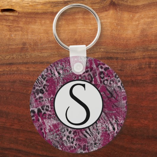 ヒョウ・タイガー・グレイ・マルーンが発見された キーホルダー (正面)