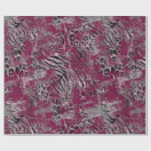 ヒョウ・タイガー・グレイ・マルーンが発見された ラッピングペーパー (フラット)