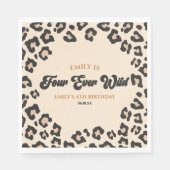 ヒョウ・チータフ4エバーワイルド4歳パーティー スタンダードランチョンナプキン (正面)