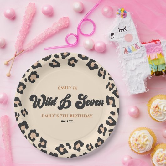 ヒョウ・チータワイルドと7歳の誕生日パーティー ペーパープレート (パーティー)