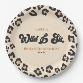 ヒョウ・チーターワイルドと6歳の誕生日パーティー ペーパープレート (正面)