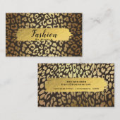 ヒョウ・チーター動物の皮プリントモダンGLAM 名刺 (正面/裏面)