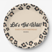 ヒョウ・チーター野生にしよう！誕生日パーティー ペーパープレート (正面)