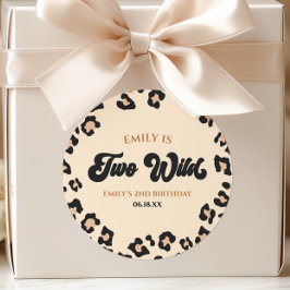 ヒョウ+チーター 印刷 2 歳の誕生日パーティー Wild ラウンドシール
