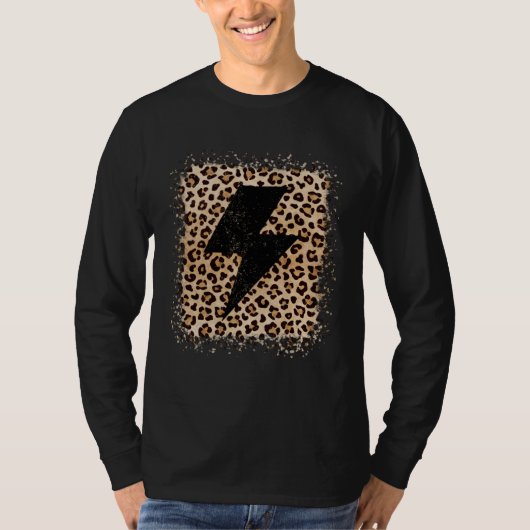 ヒョウ チーター 落雷 プリント Tシャツ (正面)