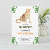 ヒョウ チーター 誕生日 招待状 (スタンド正面)