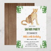 ヒョウ チーター 誕生日 招待状 (正面/裏面)