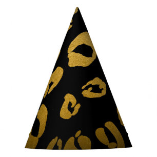 ヒョウ チーター 黒 金 ジャングル 誕生日 パーティー パーティーハット