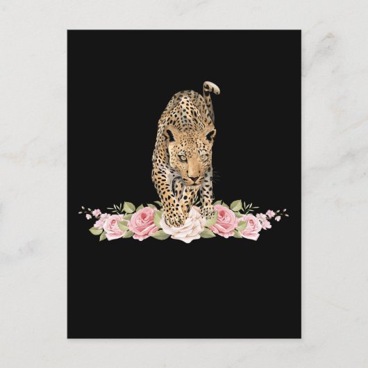 ヒョウ、ヒョウのバラ、ヒョウの花 はがき (正面)