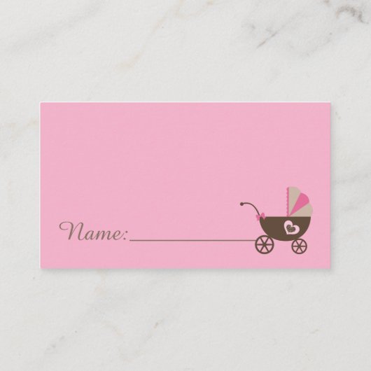 ヒョウ&ピンクベビーおむつラッフルインサートカード エンクロージャーカード (裏面)