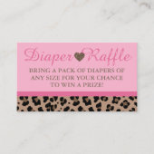ヒョウ&ピンクベビーおむつラッフルインサートカード エンクロージャーカード (正面)