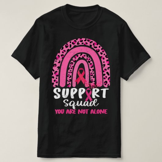 ヒョウ・ピンク・レインボー・サポート分胸癌A Tシャツ (デザイン正面)