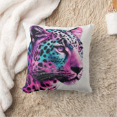 ヒョウ(ピンク)紫 クッション (ブランケット)