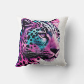 ヒョウ(ピンク)紫 クッション (裏面)