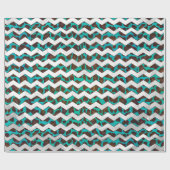 ヒョウ・ブラウンとティール(緑がかった色)プリント ラッピングペーパー (フラット)