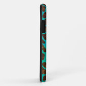 ヒョウ・ブラウンとティール(緑がかった色)プリント Case-Mate iPhoneケース (裏面/右)