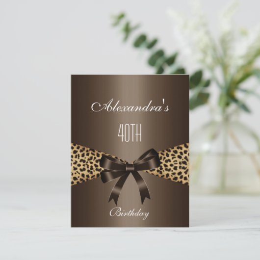ヒョウ・ブラウン・アニマル40歳招待状 招待状 (スタンド正面)